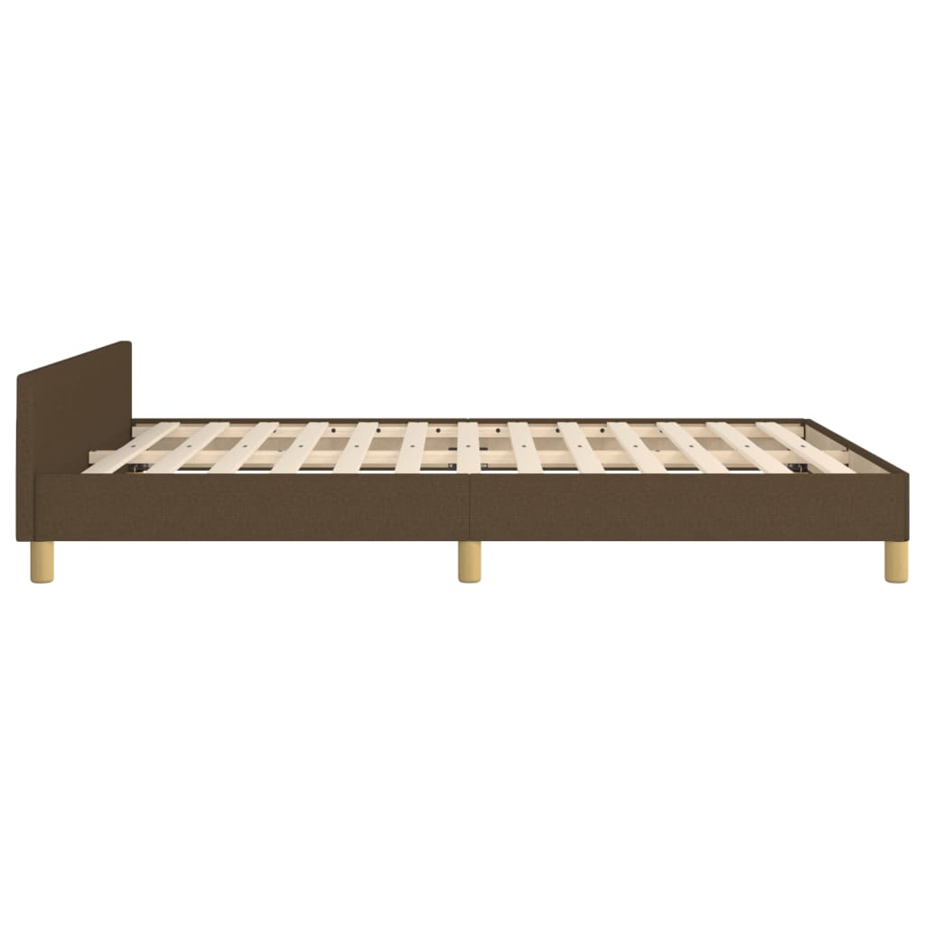 vidaXL Cadru de pat cu tăblie, maro închis, 140x190 cm, textil