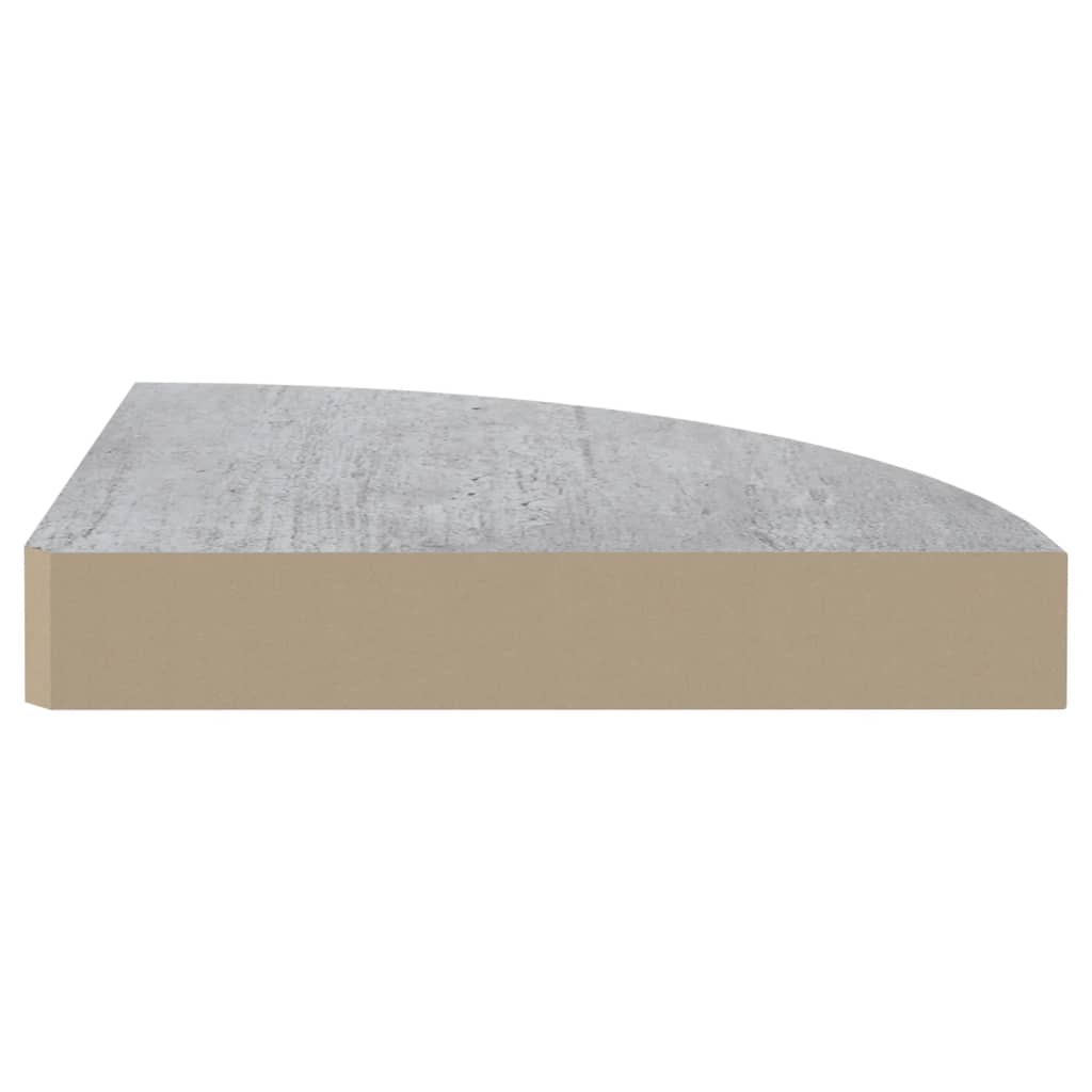 vidaXL Rafturi de colț de perete 4 buc. gri beton 35x35x3,8 cm MDF