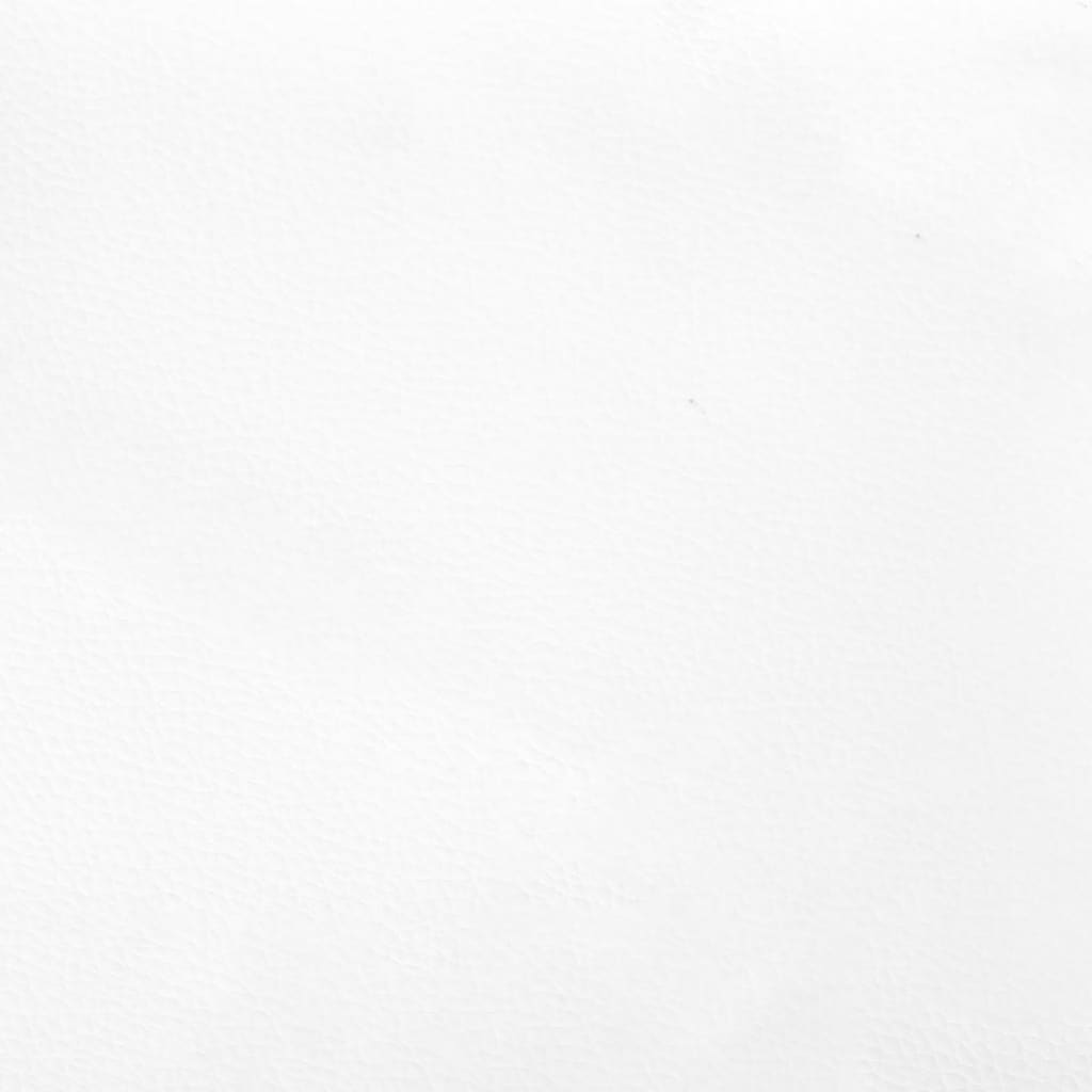 vidaXL Pat box spring cu saltea și LED, alb, 120x190 cm, piele eco