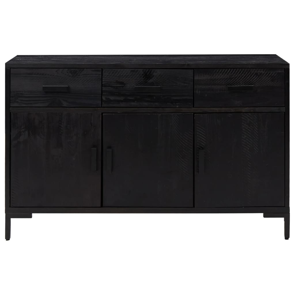 vidaXL Servantă, negru, 110x35x70 cm, lemn masiv de pin reciclat