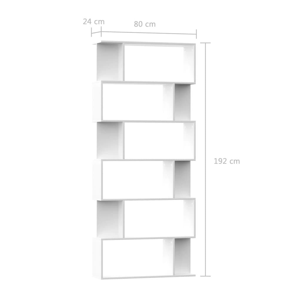 vidaXL Bibliotecă/Separator cameră, alb, 80x24x192 cm, PAL