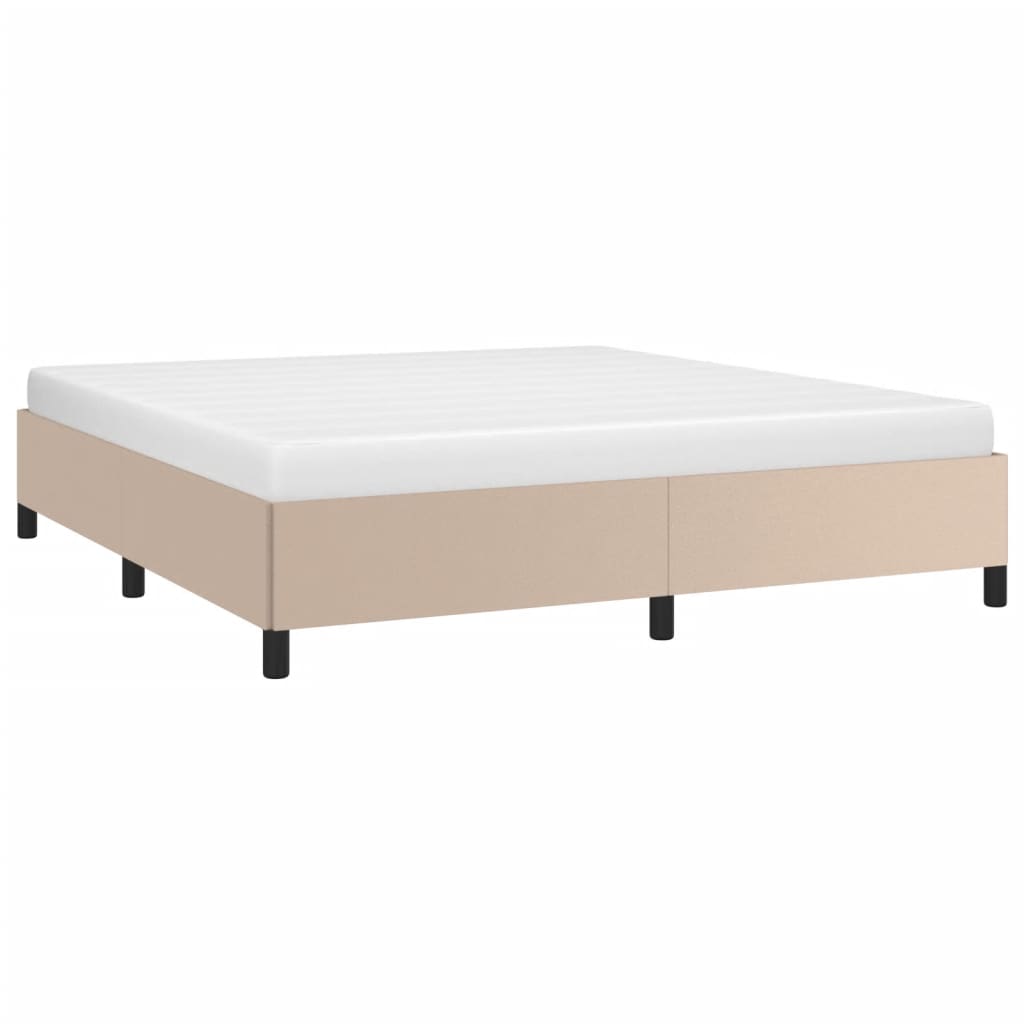 vidaXL Cadru de pat, cappuccino, 160x200 cm, piele ecologică