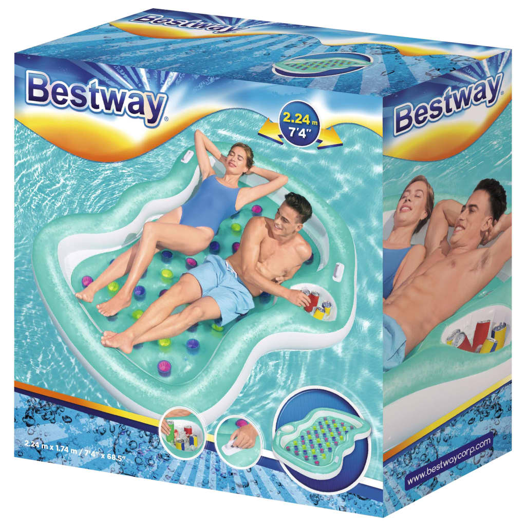 Bestway Saltea piscină Double Designer Lounge, 224x174 cm