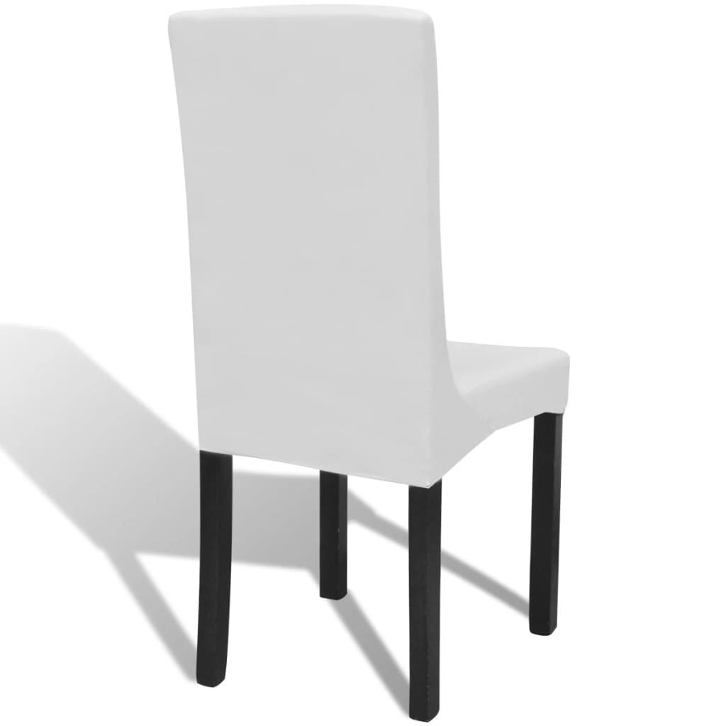 vidaXL Huse de scaun elastice drepte, 6 buc., alb