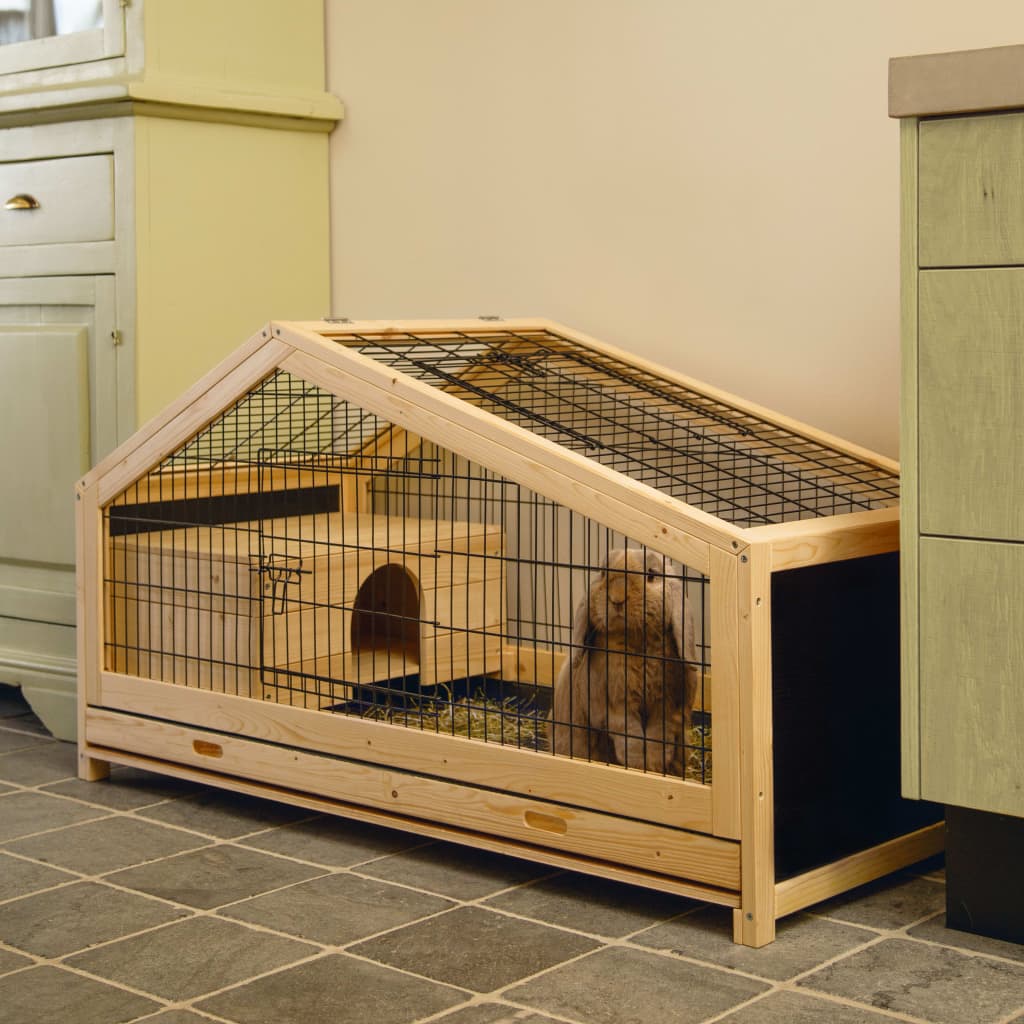 Beeztees Cușcă de iepuri Mex pentru interior, 116x54x65,4 cm, lemn