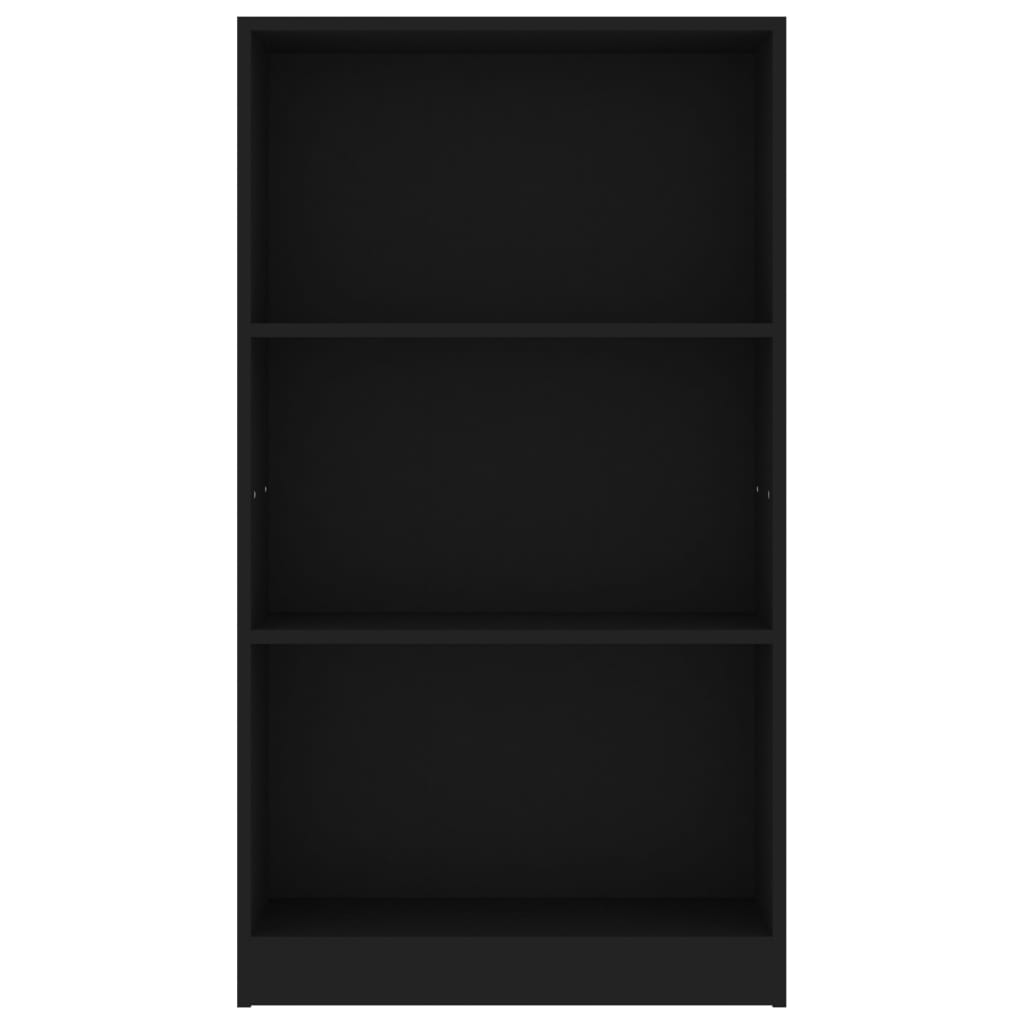 vidaXL Bibliotecă cu 3 rafturi, negru, 60x24x109 cm, lemn compozit