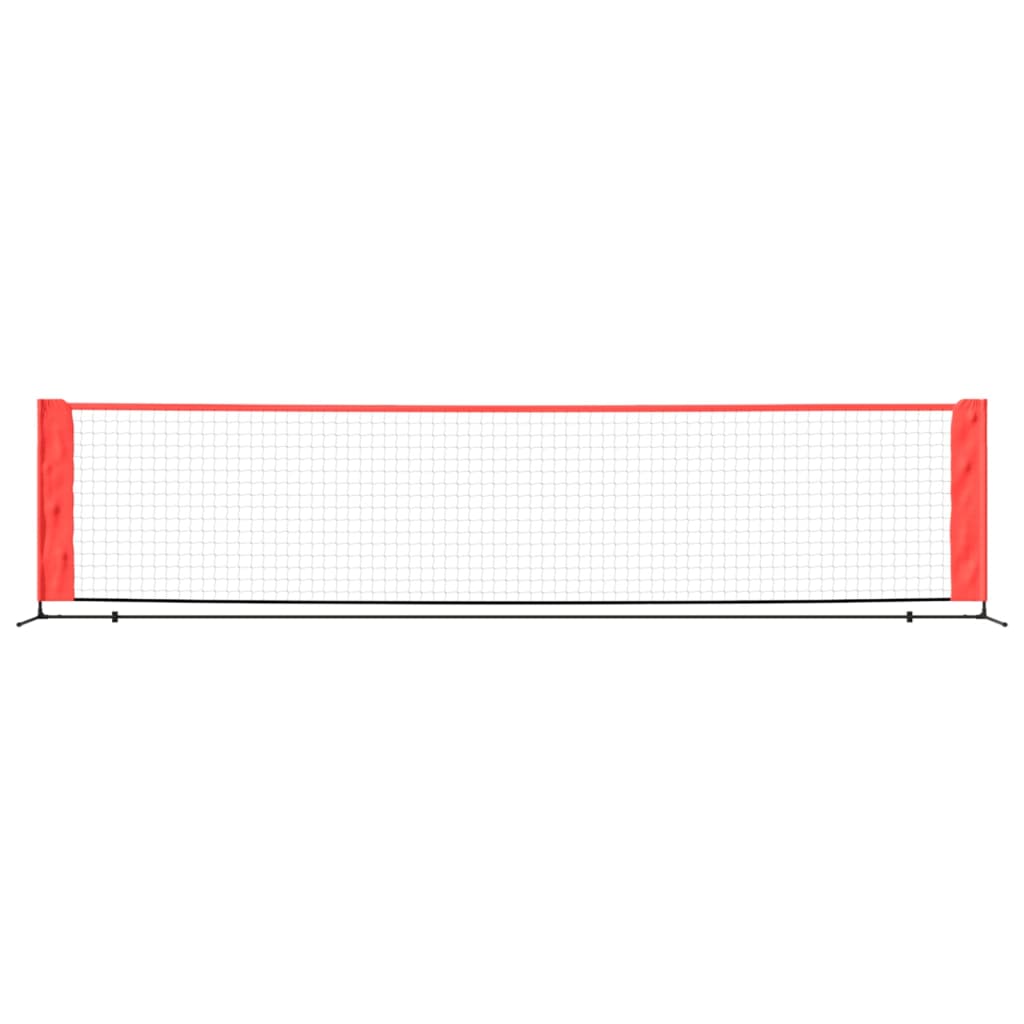 vidaXL Plasă de tenis, negru și roșu, 400x100x87 cm, poliester