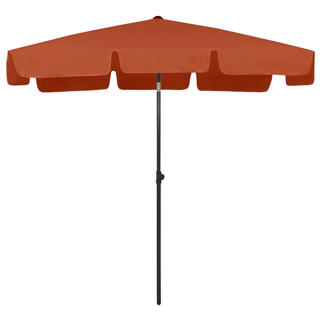 vidaXL Umbrelă de plajă, cărămiziu, 200x125 cm