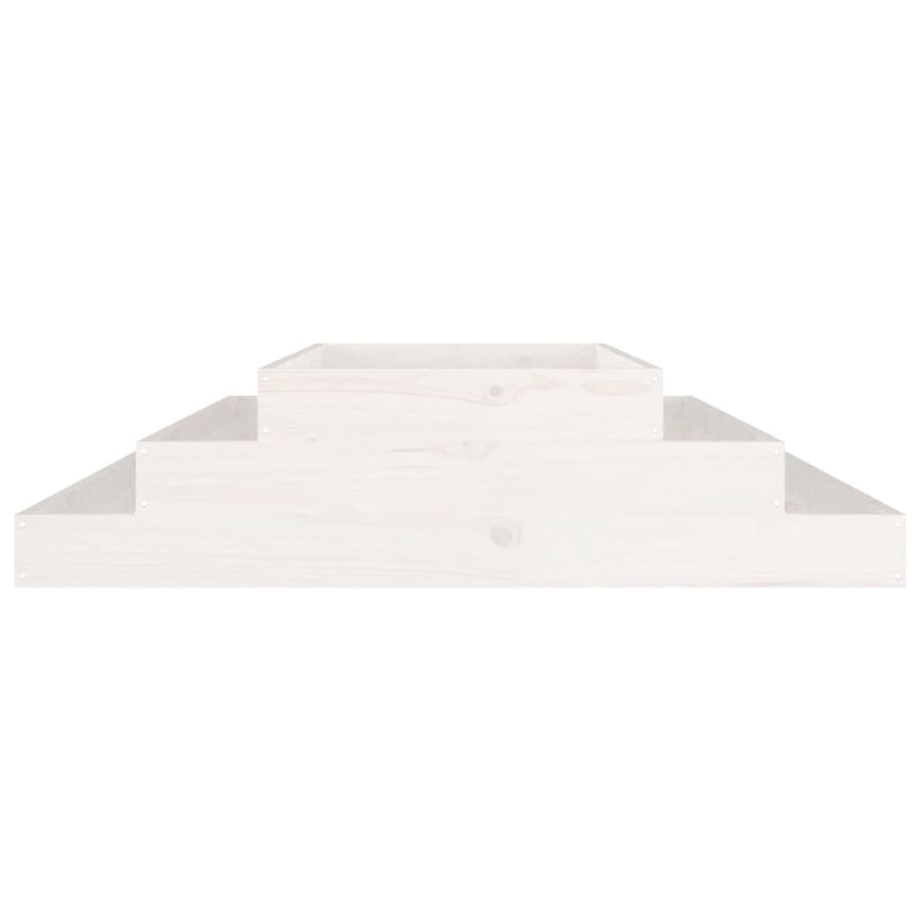 vidaXL Jardinieră, alb, 110x110x27 cm, lemn masiv de pin