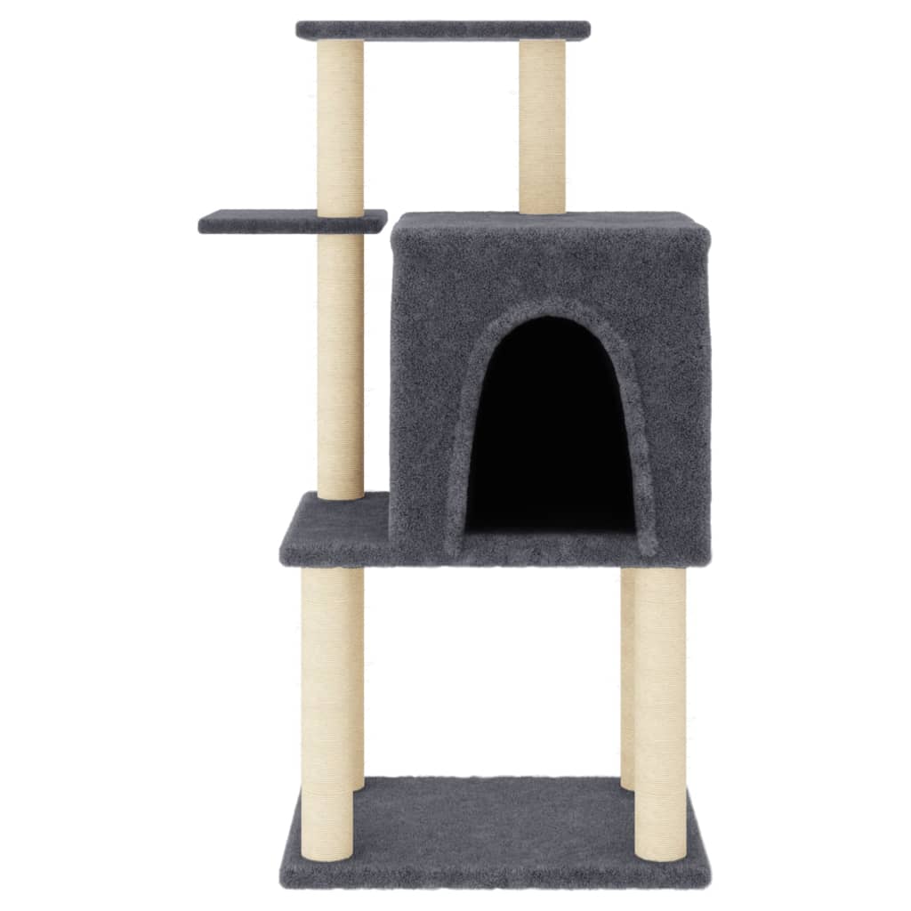 vidaXL Ansamblu de pisici, stâlpi din funie sisal, gri închis, 97 cm