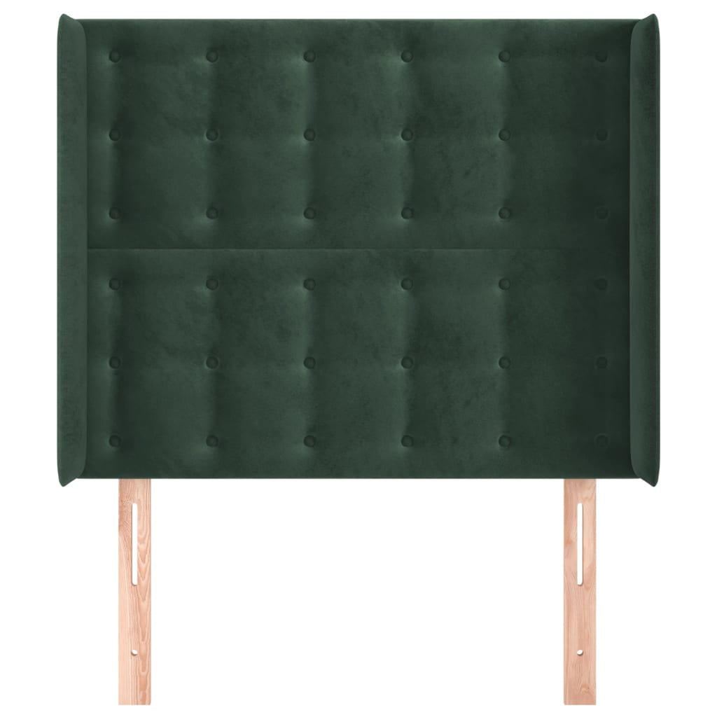 vidaXL Tăblie pat cu aripioare verde închis 83x16x118/128 cm catifea