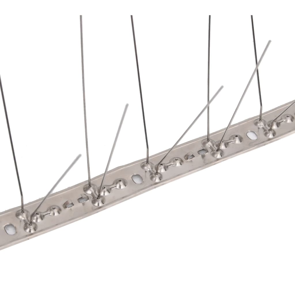 vidaXL Set bandă cu țepi antipăsări cu 4 rânduri, 6 buc., oțel, 3 m