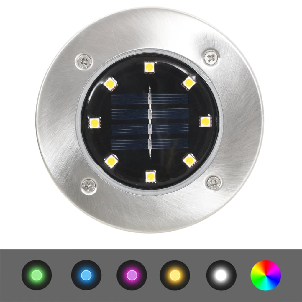 vidaXL Lămpi solare pentru sol, 8 buc., cu LED-uri RGB, colorate