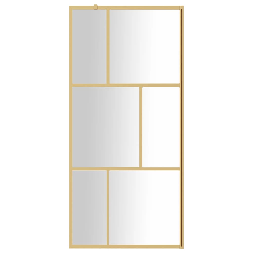 vidaXL Paravan de duș walk-in auriu, 90x195 cm sticlă ESG transparentă