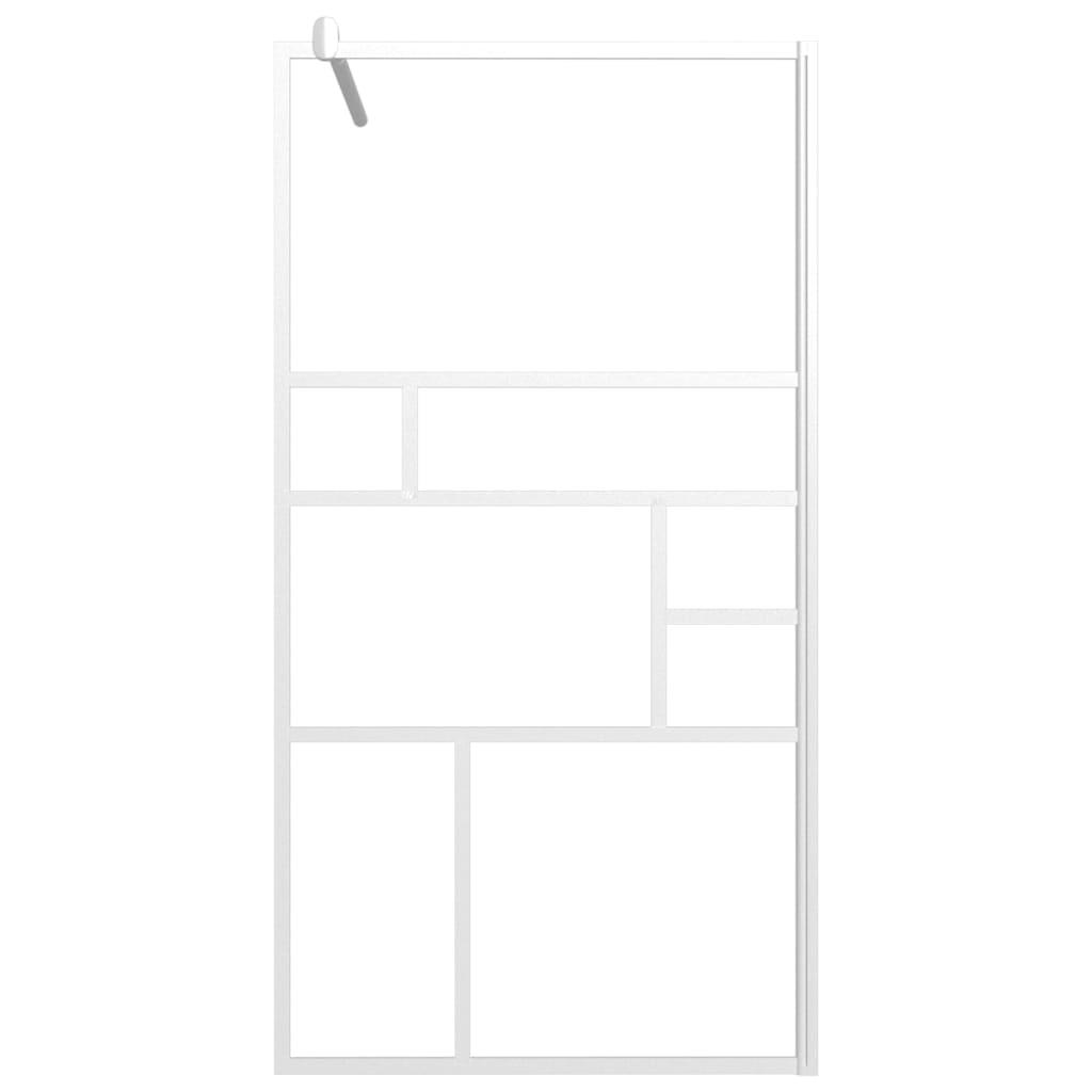 vidaXL Perete pentru cabină de duș walk-in, alb, 100x195cm, sticlă ESG