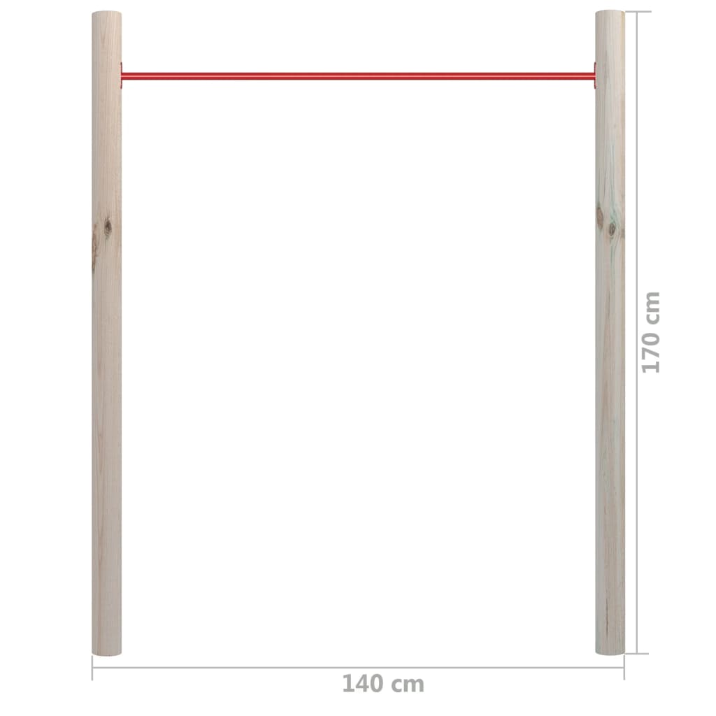 vidaXL Bară de gimnastică de grădină, 140x170 cm, lemn pin tratat&oțel