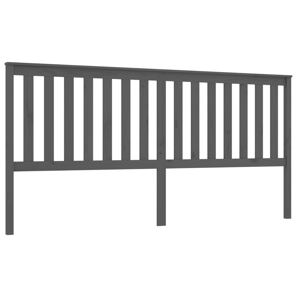 vidaXL Tăblie de pat, gri, 206x6x101 cm, lemn masiv de pin