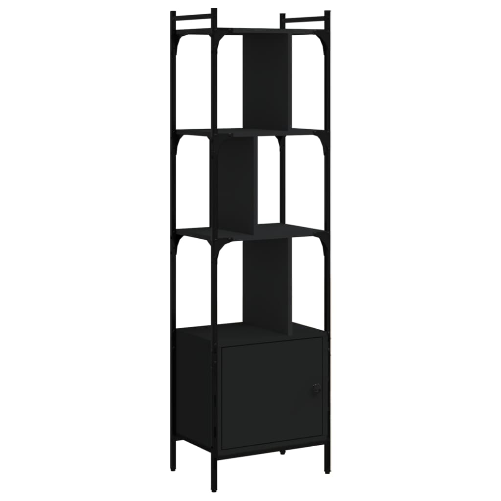vidaXL Bibliotecă cu ușă, negru, 44,5x30x154,5 cm, lemn compozit