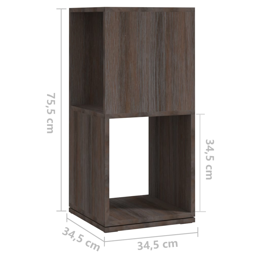 vidaXL Dulap rotativ, gri și stejar sonoma, 34,5x34,5x75,5 cm, PAL