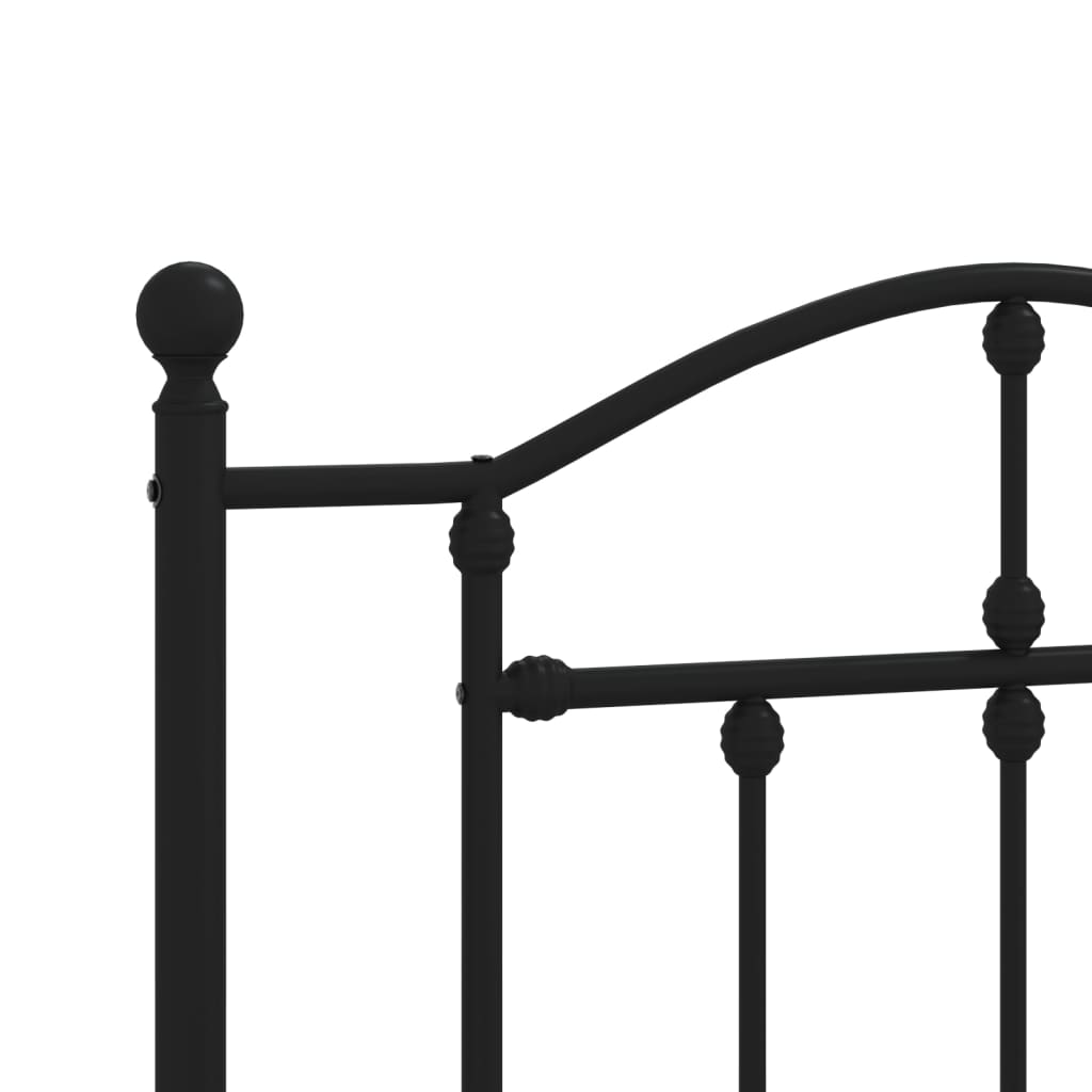 vidaXL Tăblie de pat metalică, negru, 90 cm