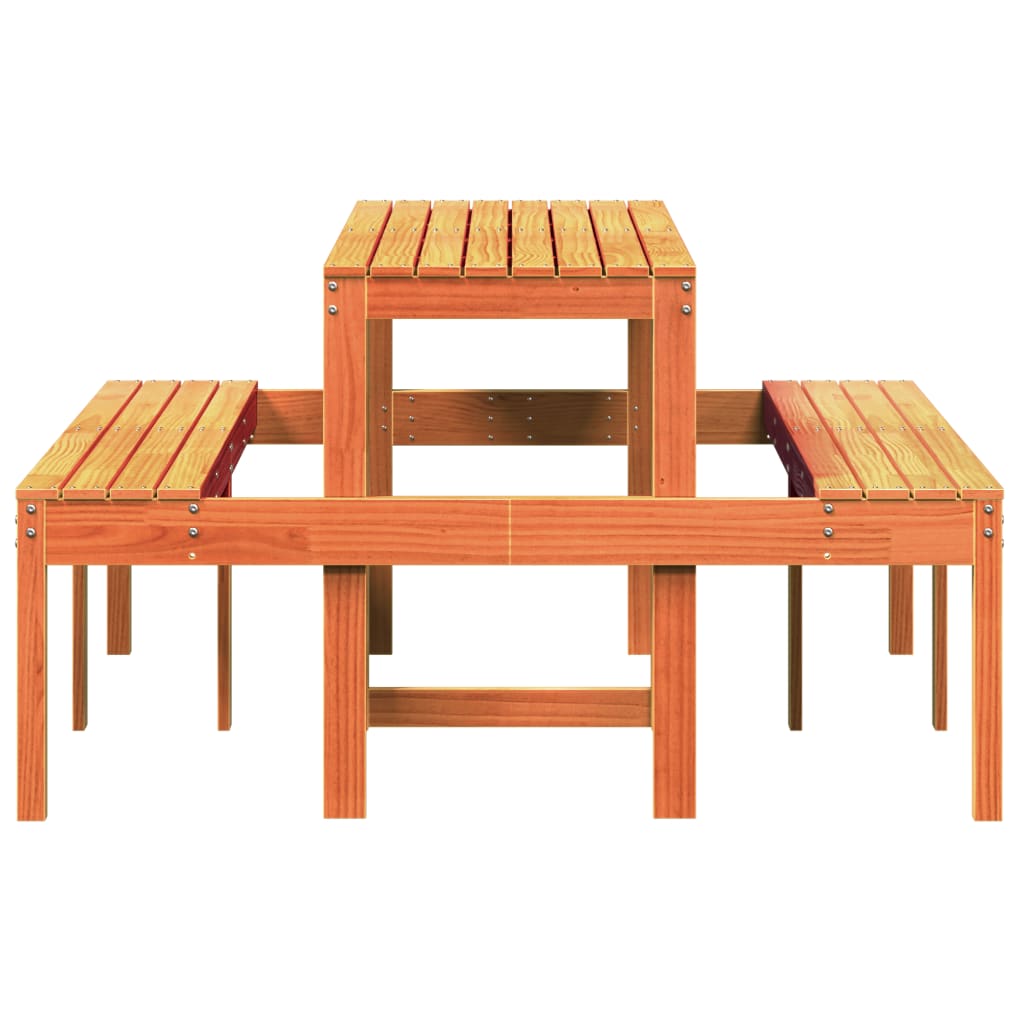 vidaXL Masă de picnic, maro ceruit, 160x134x75 cm, lemn masiv de pin