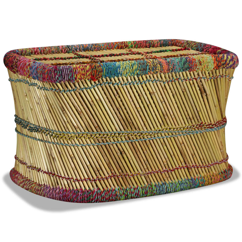 vidaXL Măsuță de cafea cu detalii chindi, multicolor, bambus