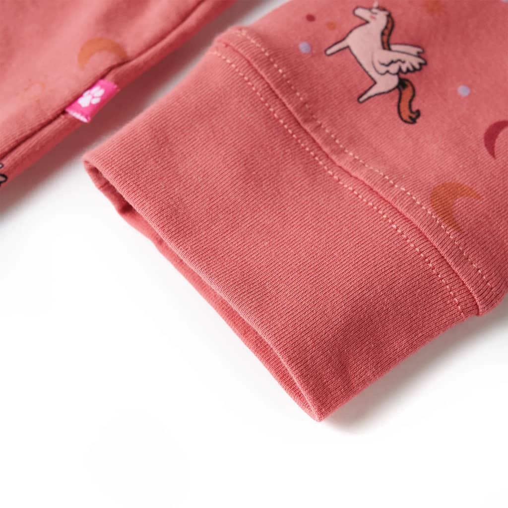 Pijamale copii cu mâneci lungi roz fanat 92