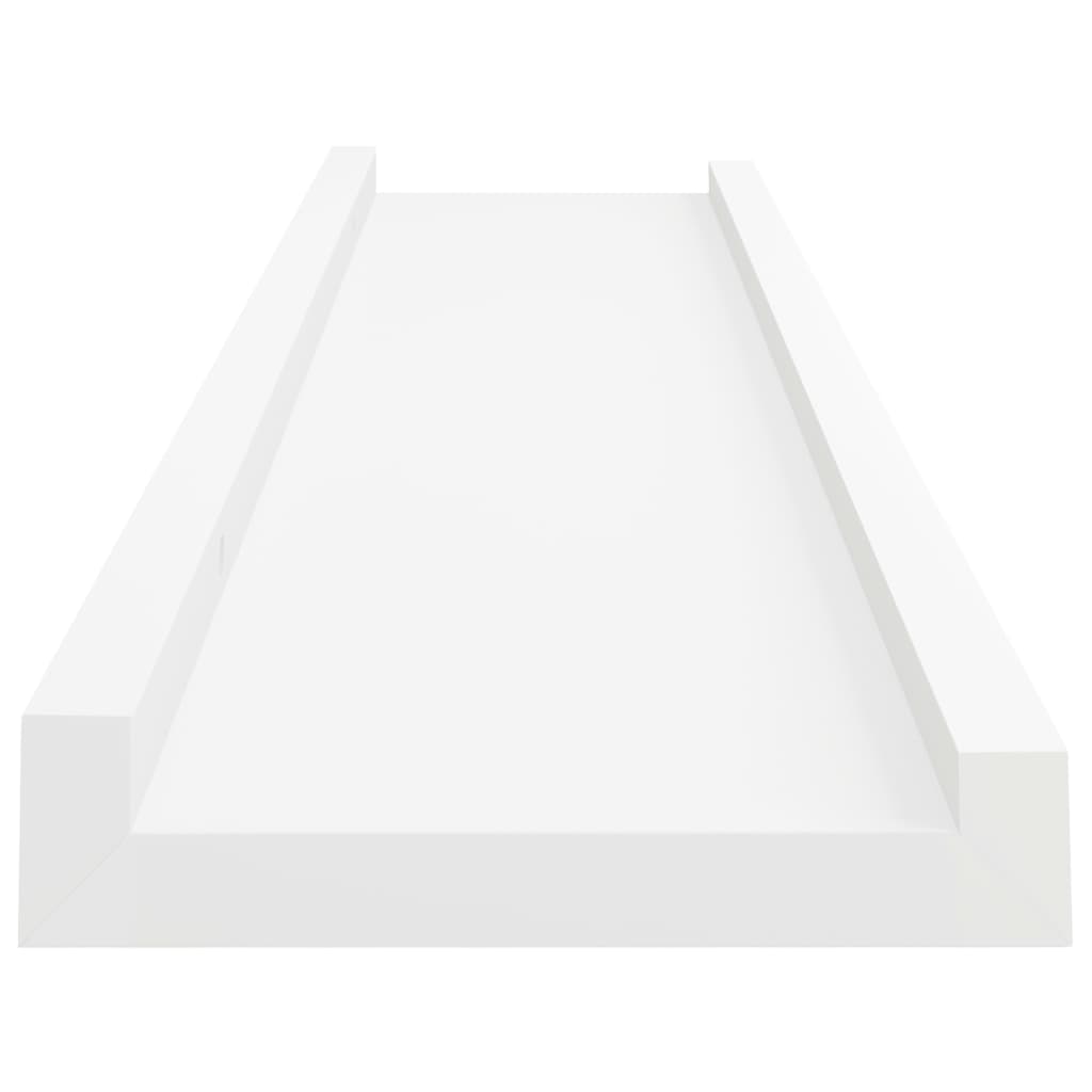 vidaXL Rafturi rame foto cu bordură, 2 buc., alb, 60 x 9 x 3 cm, MDF