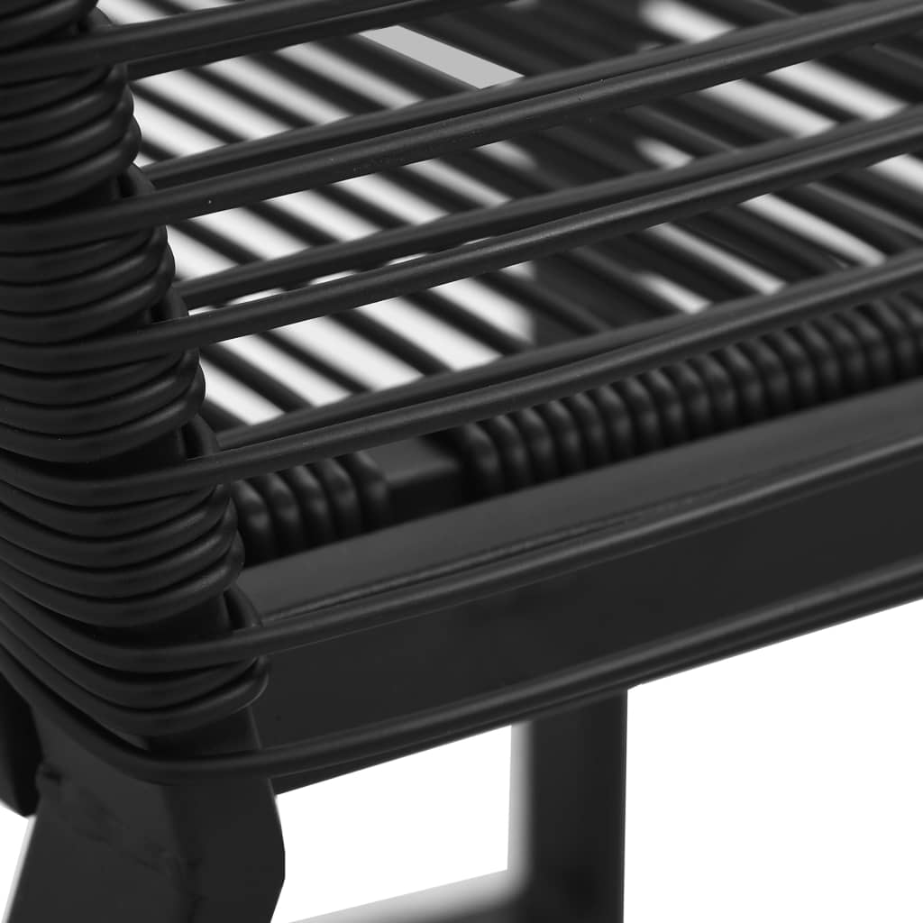 vidaXL Set mobilier de exterior, 3 piese, negru, ratan PVC