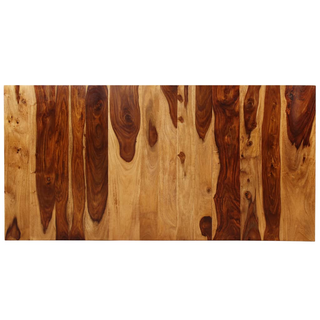 vidaXL Masă de bucătărie, 180 cm, lemn masiv de sheesham și oțel