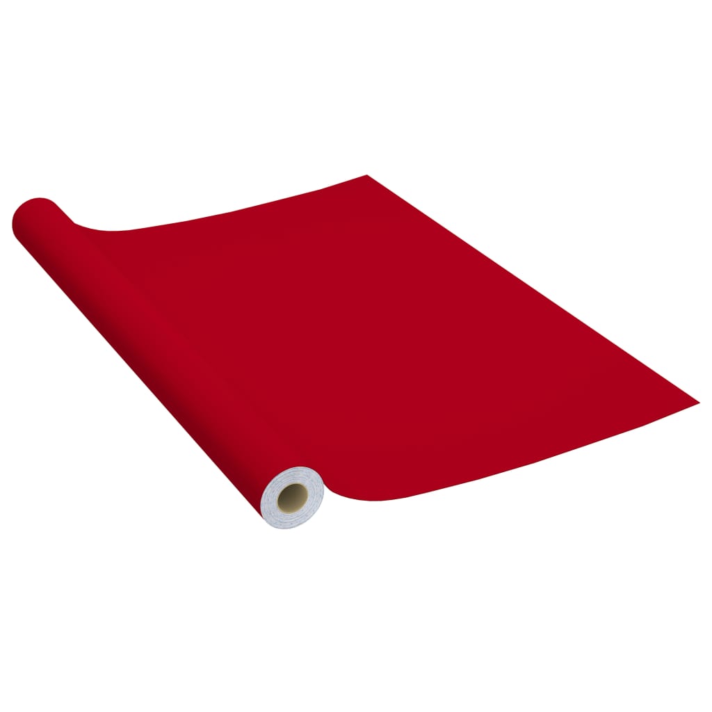 vidaXL Folii de mobilier autoadezive, 2 buc., roșu, 500 x 90 cm, PVC