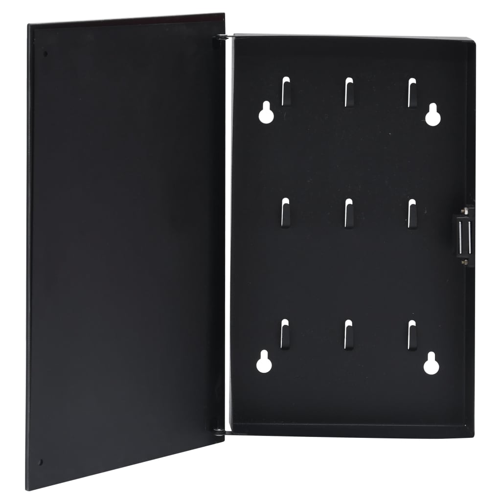vidaXL Casetă pentru chei cu tablă magnetică, negru, 35 x 35 x 5,5 cm