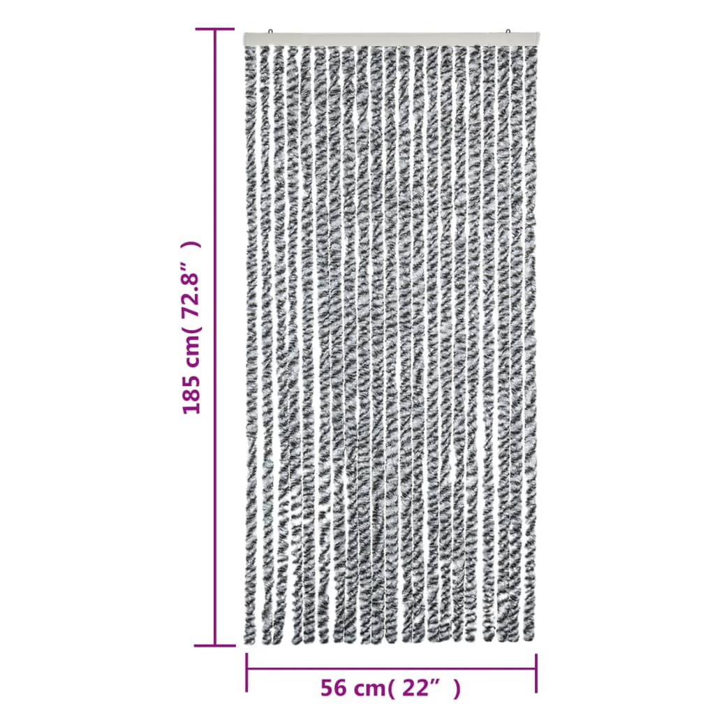 vidaXL Perdele pentru insecte, gri și alb-negru, 56x185 cm, chenille