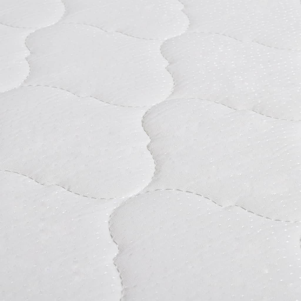 vidaXL Pat cu saltea, spumă memorie, alb, 160x200 cm, piele ecologică