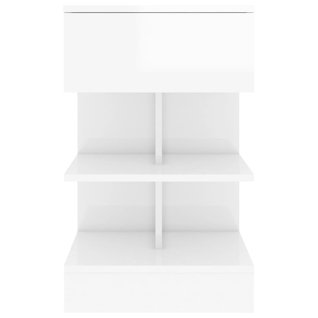 vidaXL Noptieră, alb extralucios, 40x35x65 cm, PAL