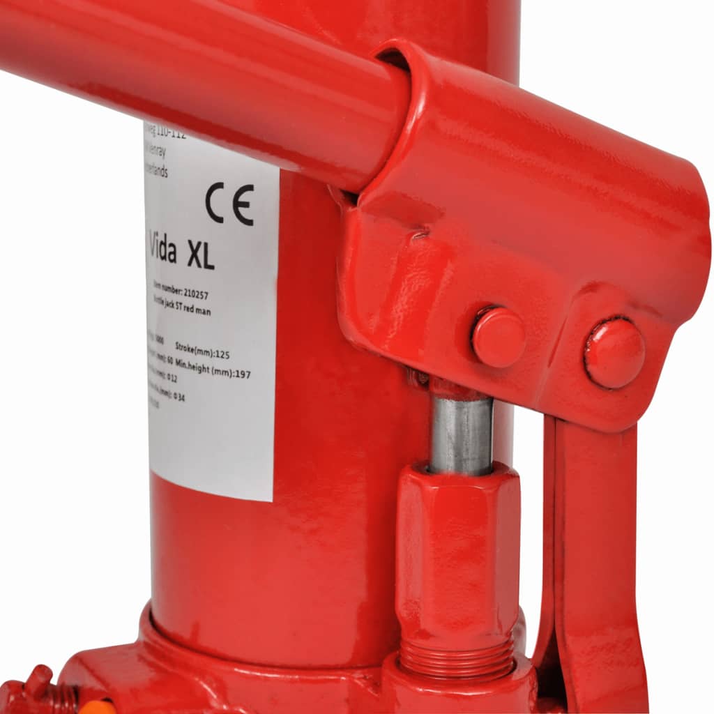 vidaXL Cric hidraulic tip butelie, 5 tone, roșu, lift automobil