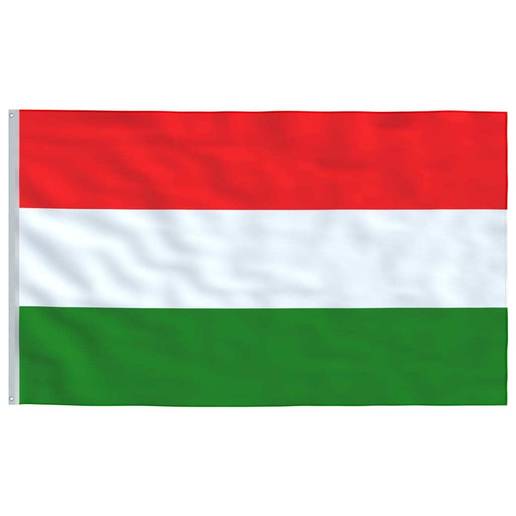 vidaXL Steag Ungaria și stâlp din aluminiu, 6,2 m