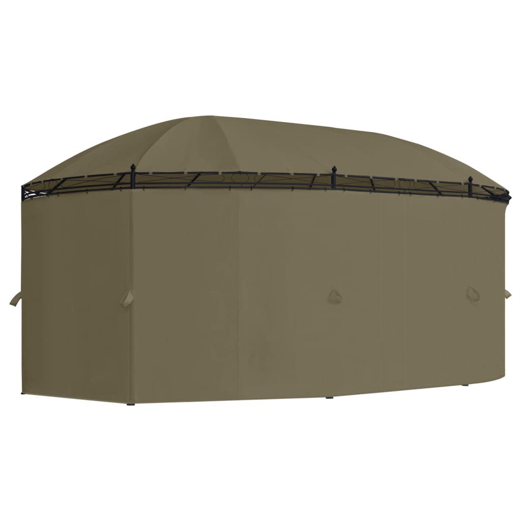 vidaXL Pavilion cu perdele, gri taupe, 520x349x255 cm, 180 g/m²