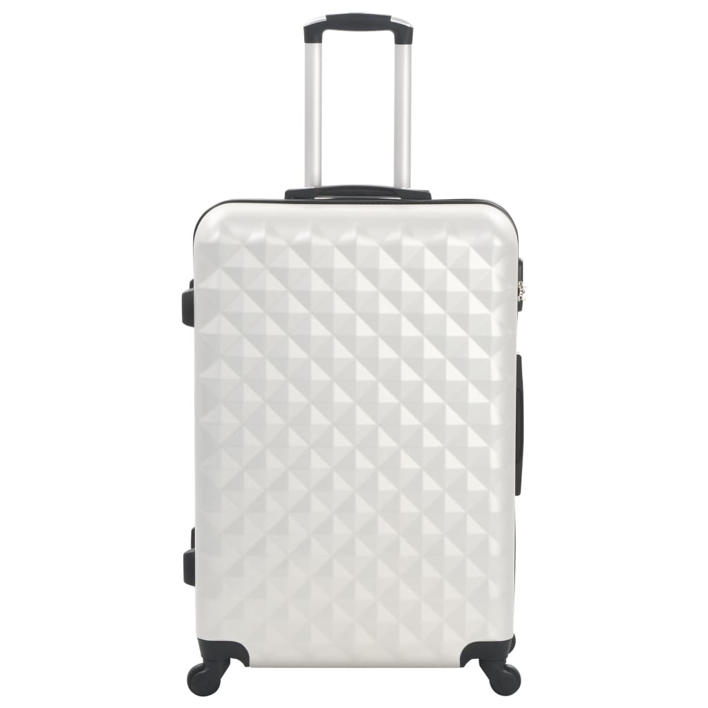 vidaXL Set valiză carcasă rigidă, 3 buc., argintiu strălucitor, ABS
