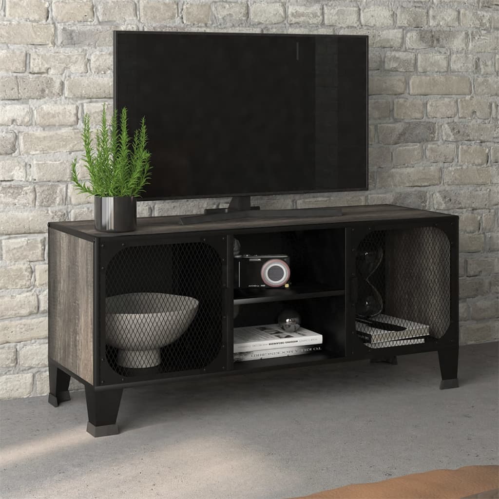vidaXL Dulap TV ,gri,105x36x47 cm,metal și MDF