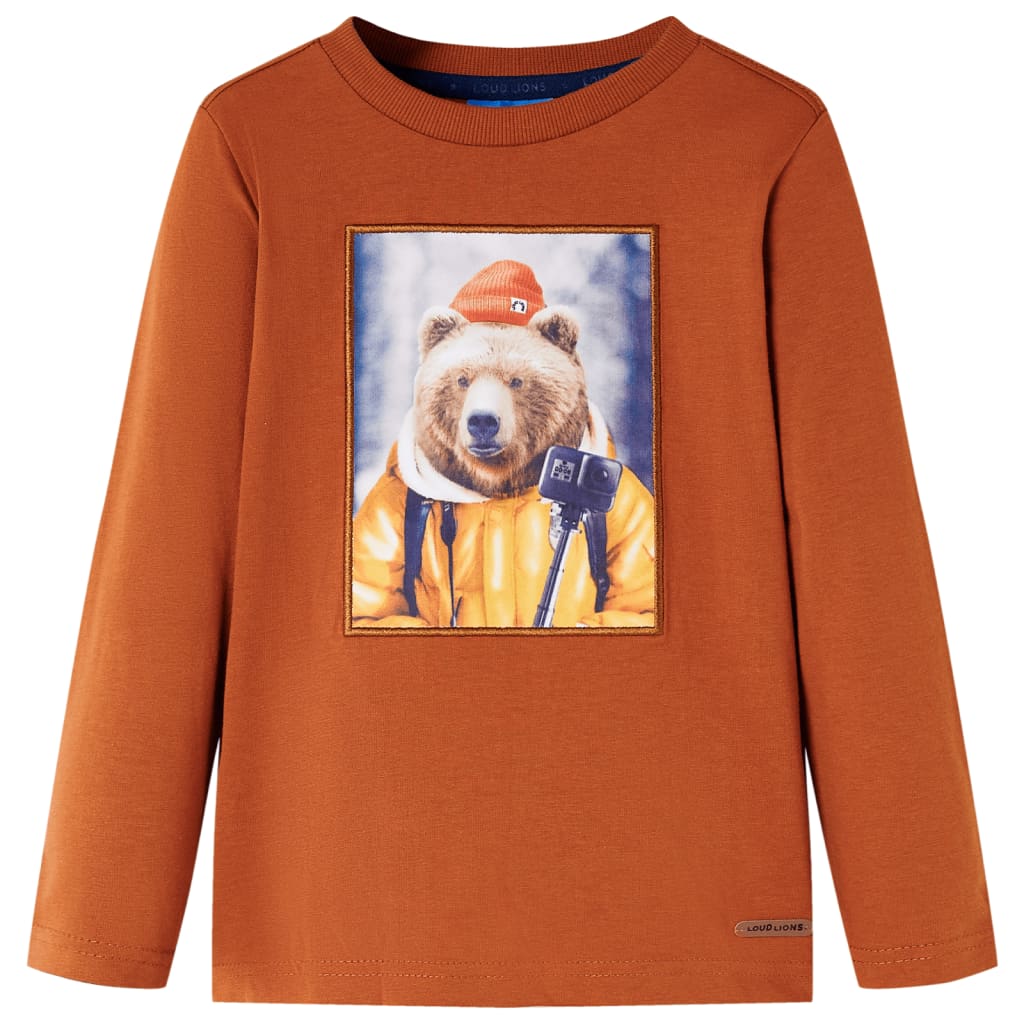 Tricou pentru copii cu mâneci lungi, portocaliu ars, 92