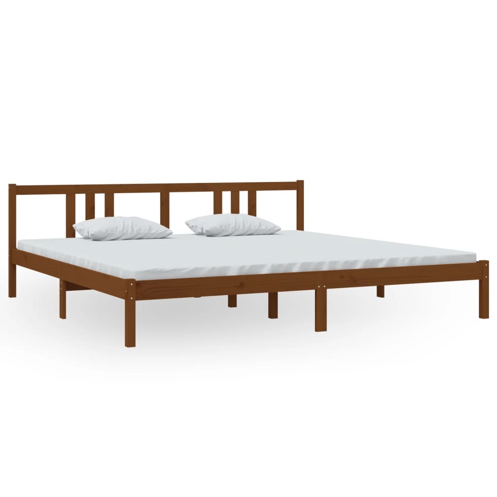vidaXL Cadru de pat, maro miere, 200x200 cm, lemn masiv de pin