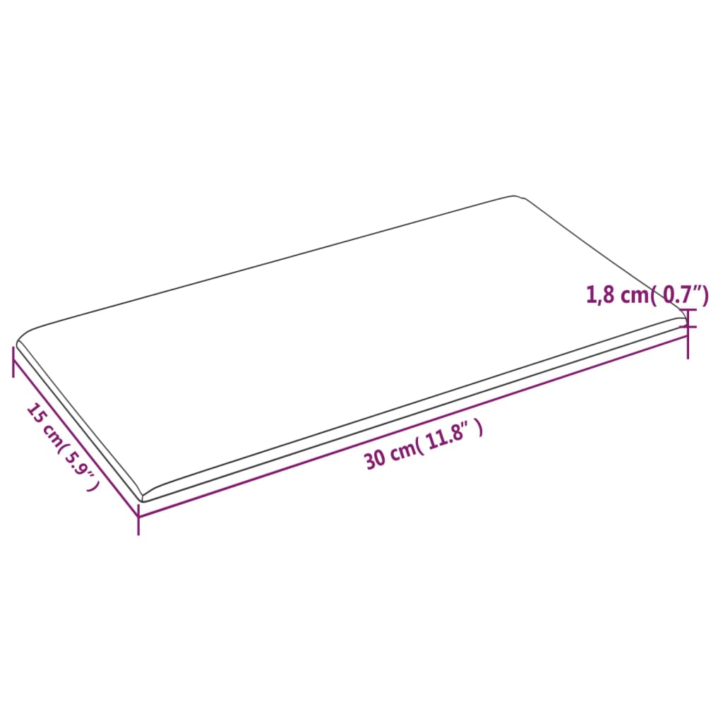 vidaXL Panouri de perete 12 buc. violet 30x15 cm textil 0,54 m²