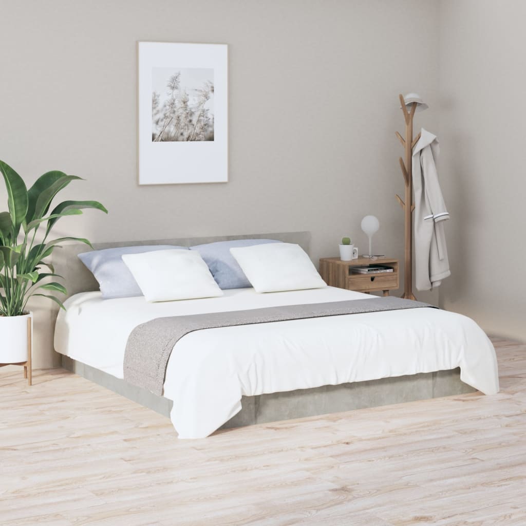 vidaXL Tăblie de pat, gri beton, 200x1,5x80 cm, lemn prelucrat