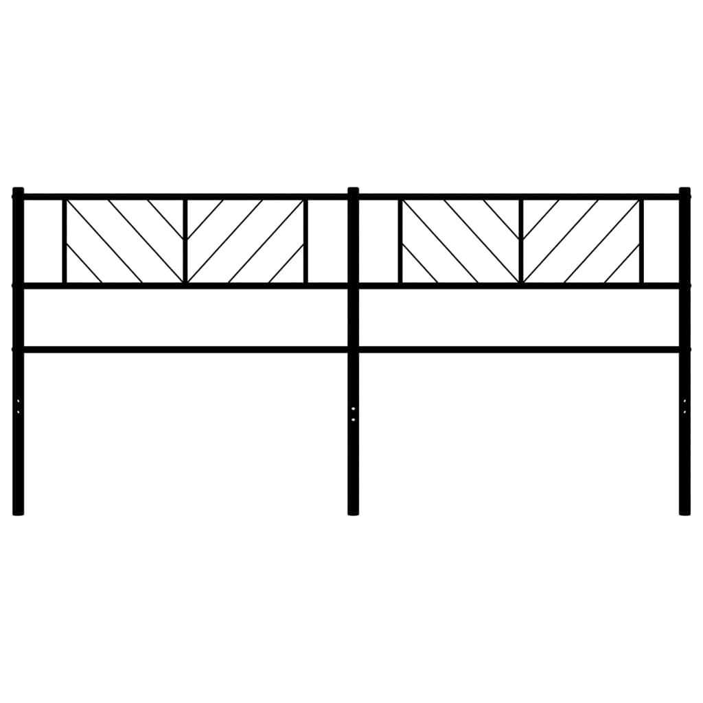 vidaXL Tăblie de pat metalică, negru, 180 cm