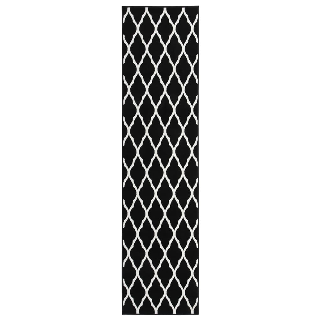 vidaXL Covor traversă BCF, alb și negru, 60x250 cm