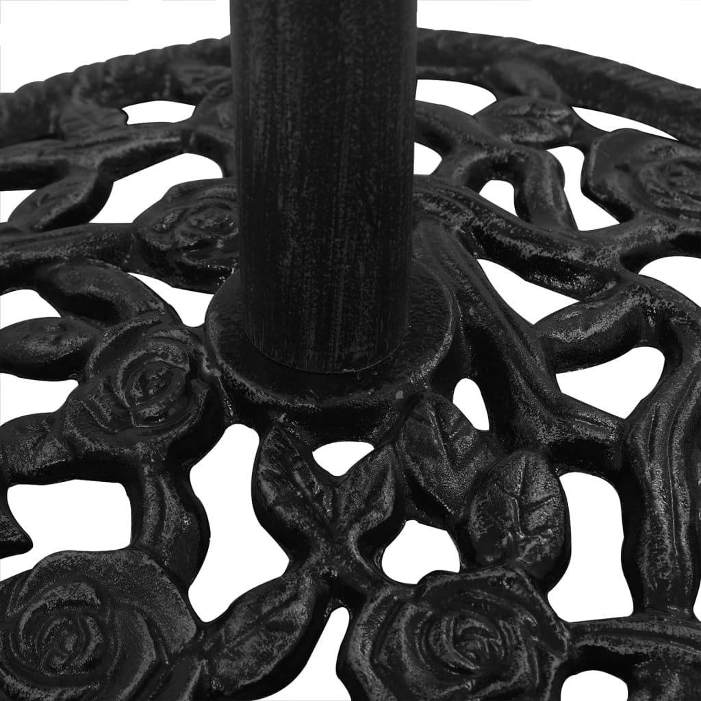 vidaXL Suport de umbrelă, negru, 48x48x33 cm, fontă