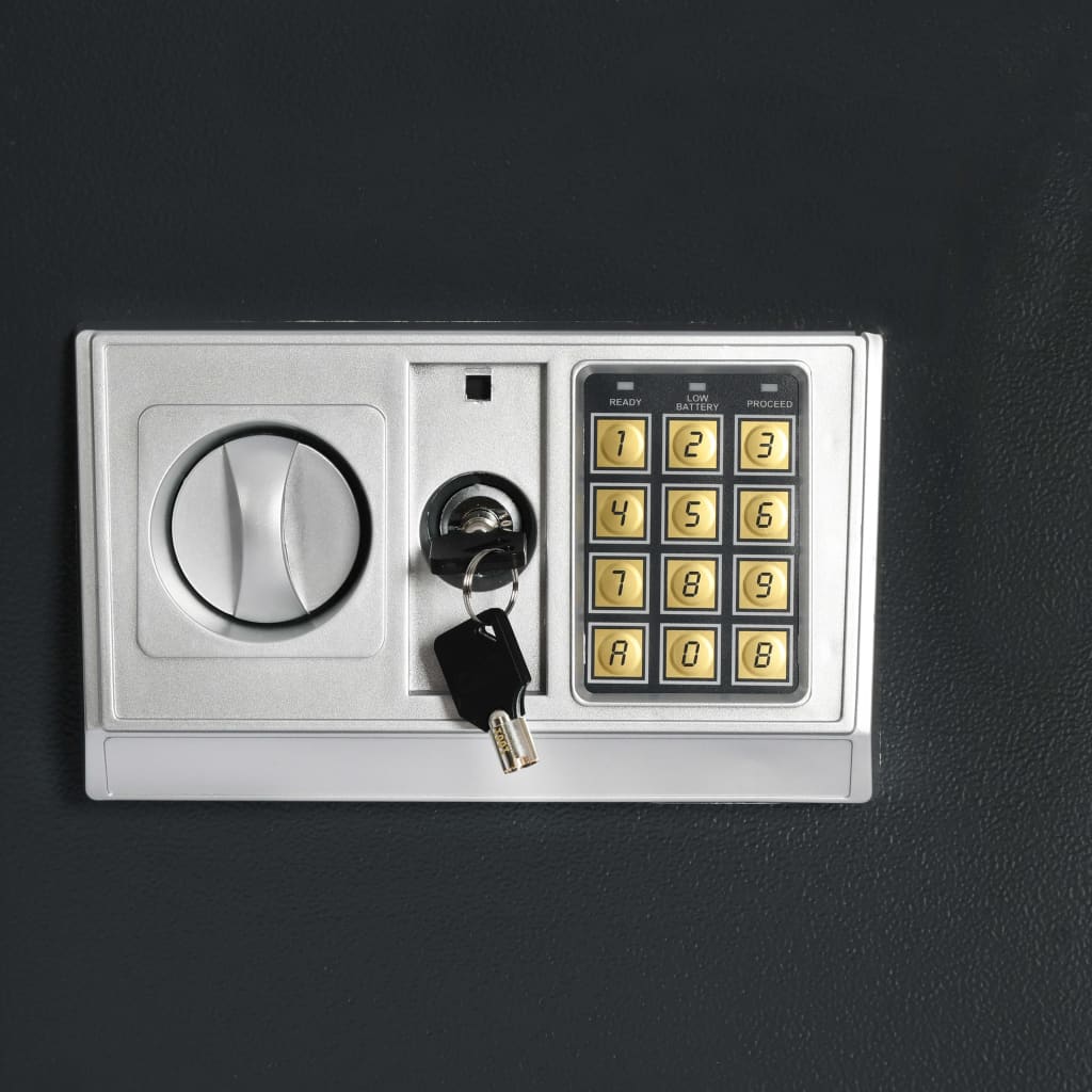 vidaXL Seif digital cu ușă dublă, gri închis, 35 x 31 x 80 cm