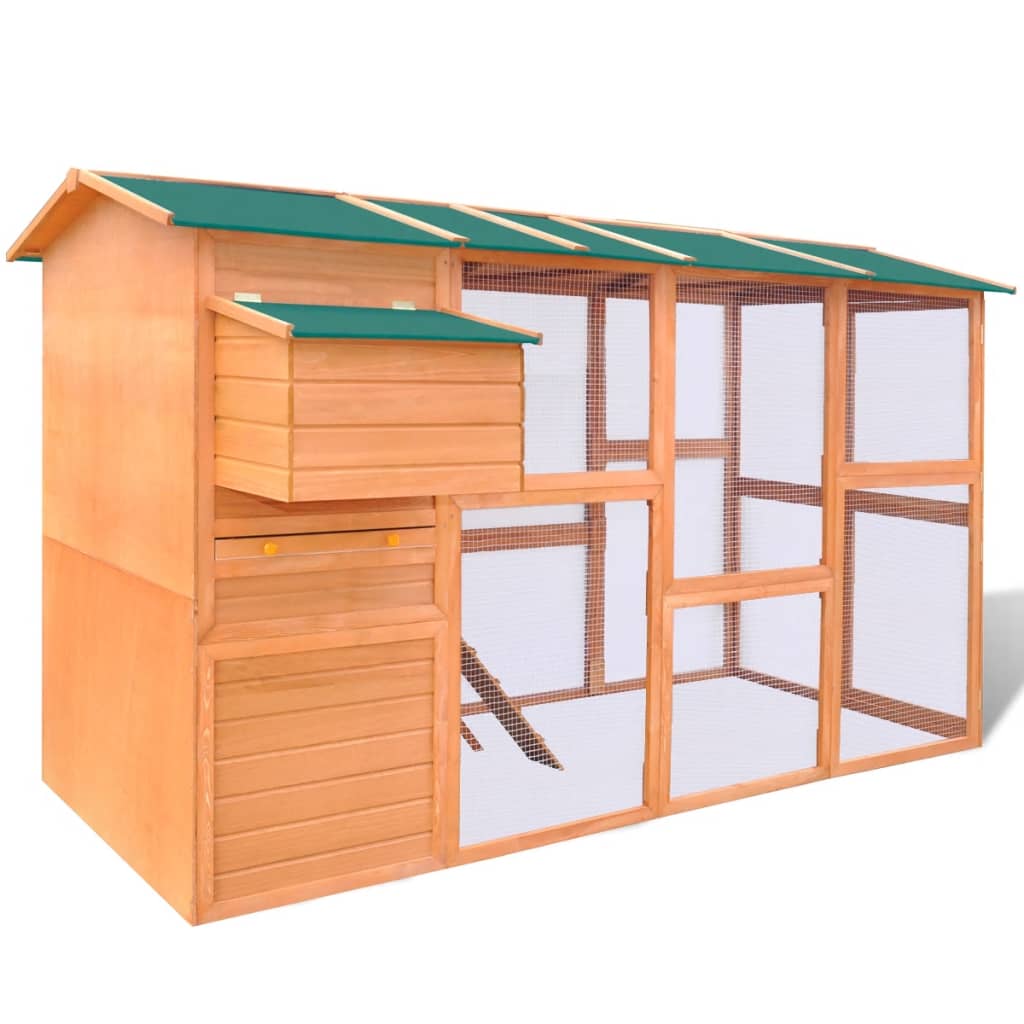 vidaXL Coteț de păsări pentru exterior adăpost găini spațiu mare lemn