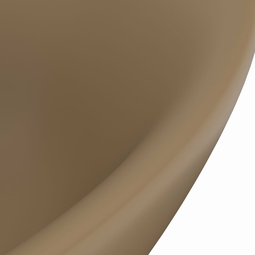 vidaXL Chiuvetă lux cu preaplin, crem mat, 58,5x39 cm ceramică, oval